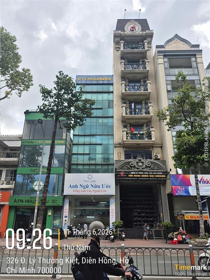 Bán nhà mặt tiền lý thường kiệt, quận 10. dt 6x22m trệt 6 lầu dtsd 729m2 giá 58 tỷ. hđt 130tr/th