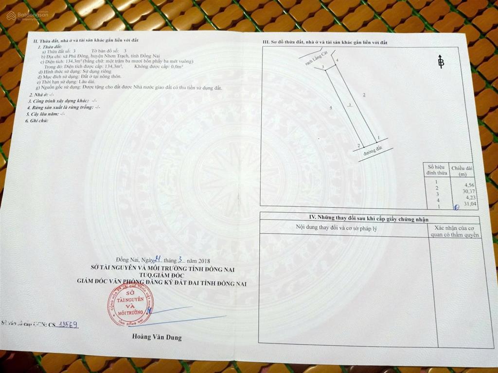 Chính chủ bán gấp lô đất 134,3m2 thổ cư 100%  đường võ thị sáu, phú đông, nhơn trạch