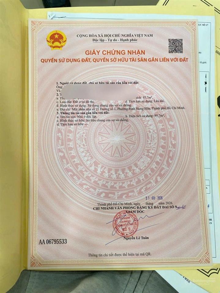 Hot mt 8*28 cần bán đường số 1, bình hưng hòa, tp.hcm 13.5 tỷ, 211m2 (tl)