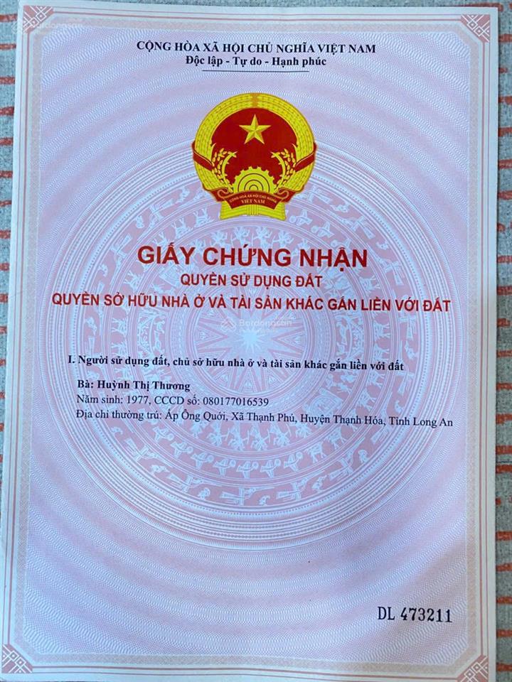 Bán đất thổ 2 mặt tiền đẹp thị trấn thạnh hóa  long an
