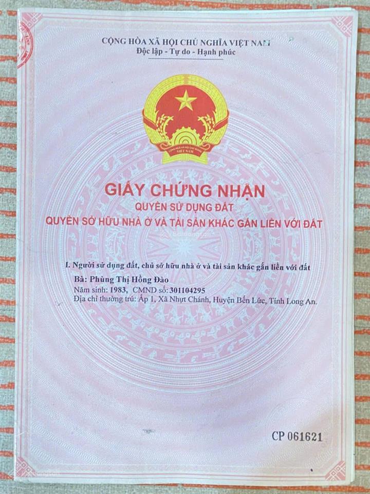 Bán đất thổ 2 mặt tiền đẹp thị trấn thạnh hóa  long an
