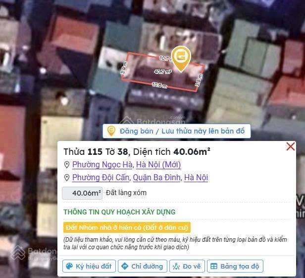 Bán nhà đất chính chủ tại ngõ 162 đội cấn, ngọc hà, ba đình, hà nội, 210 triệu / m2, 40 m2