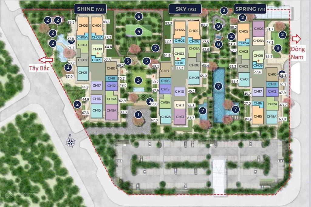 Rẻ nhất the victoria 3pn+1 tòa v1 (88m²). nhỉnh 79tr/m² bao toàn bộ phí ôm trọn 2 hầm xe