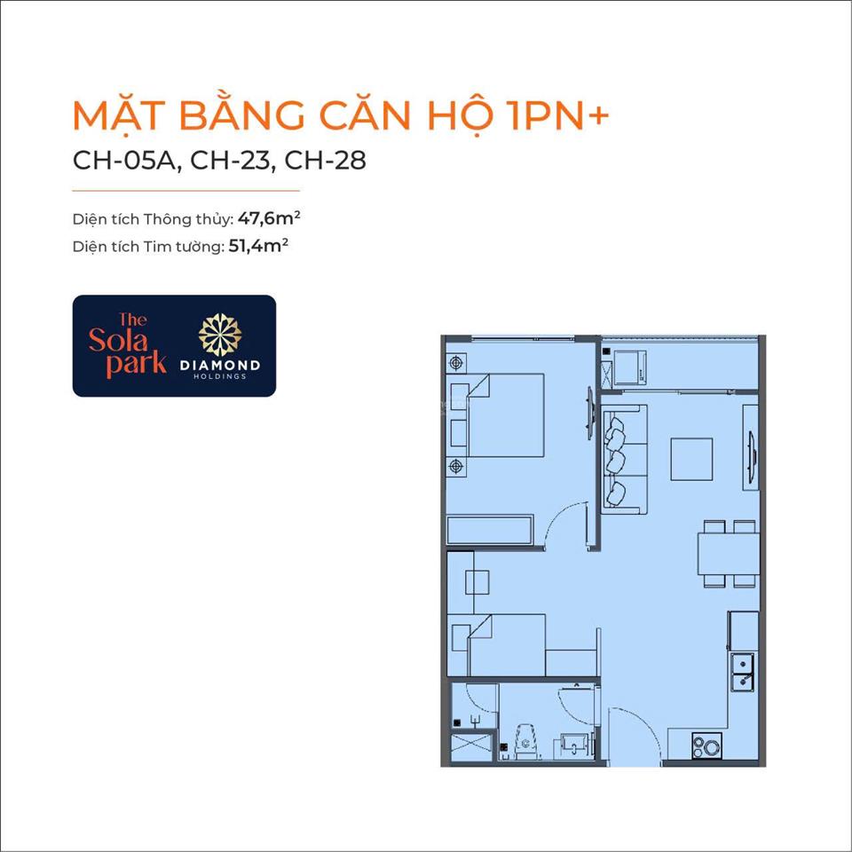 Chính chủ bán căn 1n+1 48m2 g2 sola park, mpdv 24 tháng, gần khu vực mỹ đình