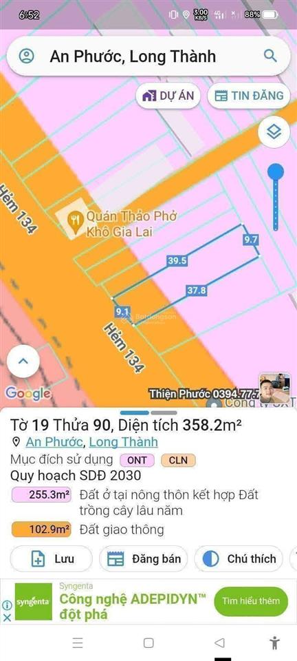 Mặt tiền kinh doanh buôn bán kết nối phùng hưng với kcn an phước, long đức.