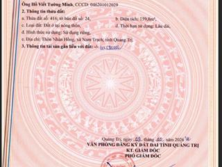 Chính chủ bán đất phân lô nam trạch, quảng bình  0375 624 ***