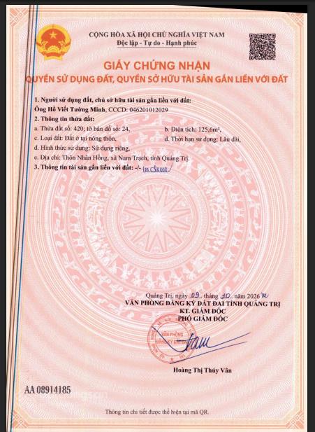 Đất thổ cư, phân lô, gần uỷ ban, trung tâm hành chính, giá rẻ cho nhà đầu tư  0375 624 ***