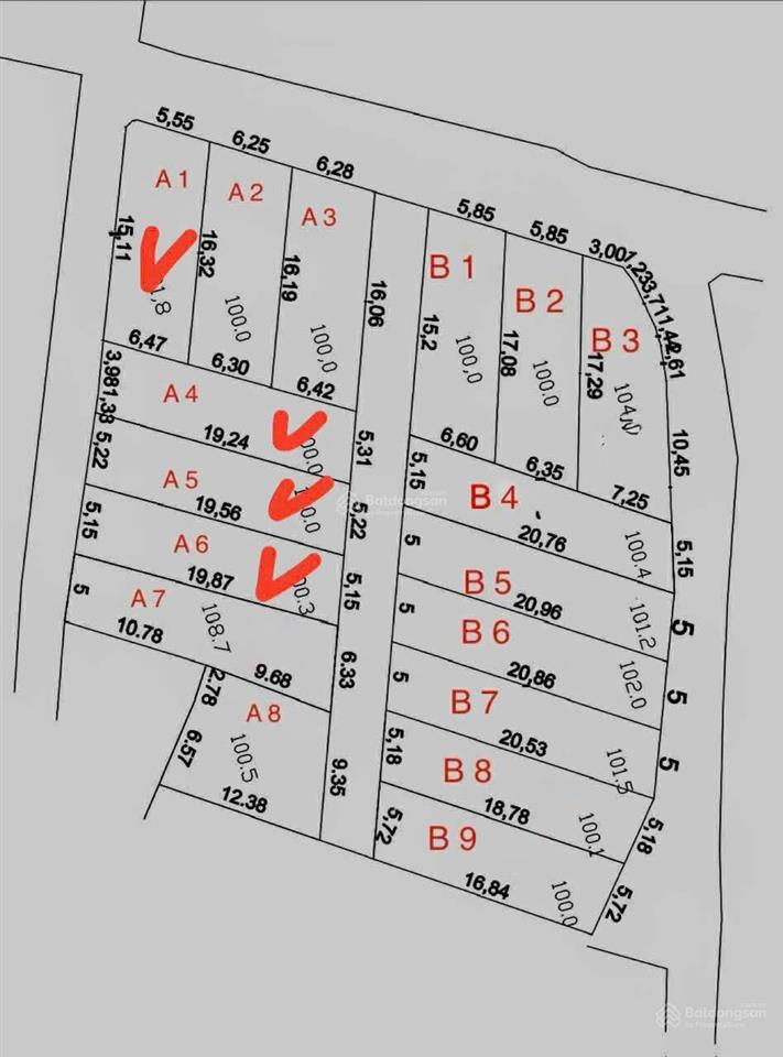 Bán 4 lô đất full thổ cư 100m² vị trí đẹp ngay cổng khu du lịch đầm long