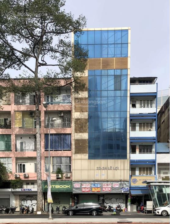 Tòa nhà mới  mặt tiền số 22  24 đường lê lợi, quận 1, dt 9x30m, 1 trệt 4 lầu, dtsd 1.350m2