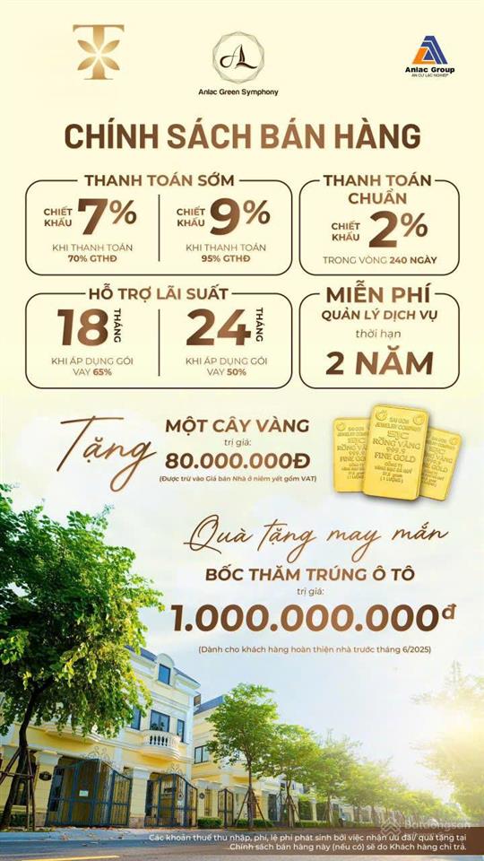 Mở bán bán biệt thự an lạc green symphony, hoài đức, hà nội, 200m2