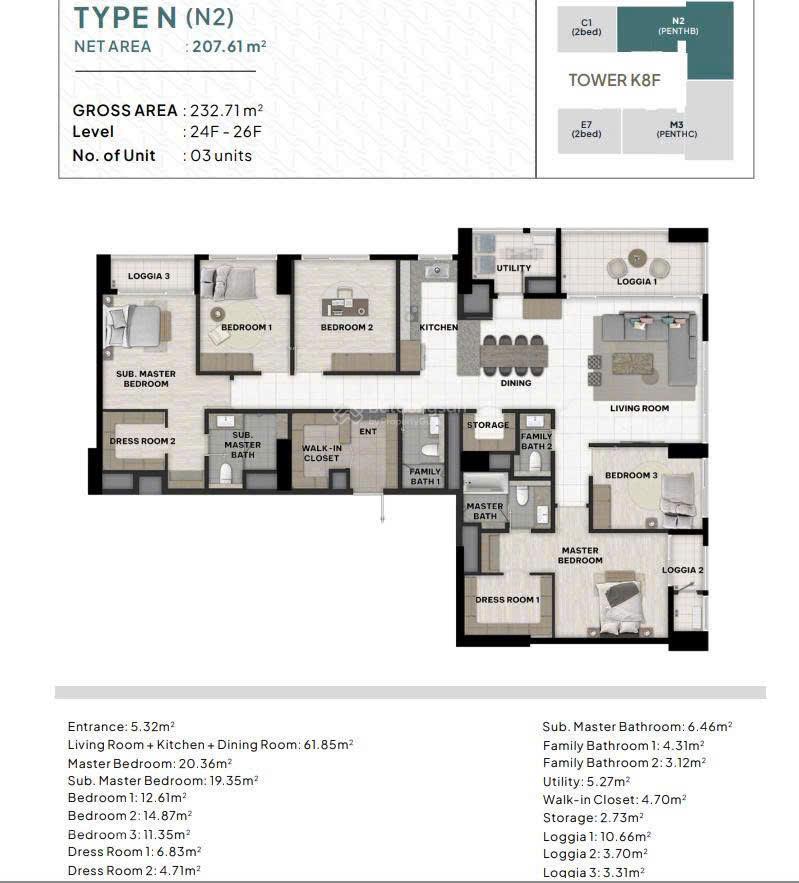 Bán penhouse cc starlake the prime, 57 tỷ, 207.61m2, giá cực chất tại xuân la, tây hồ, hà nội