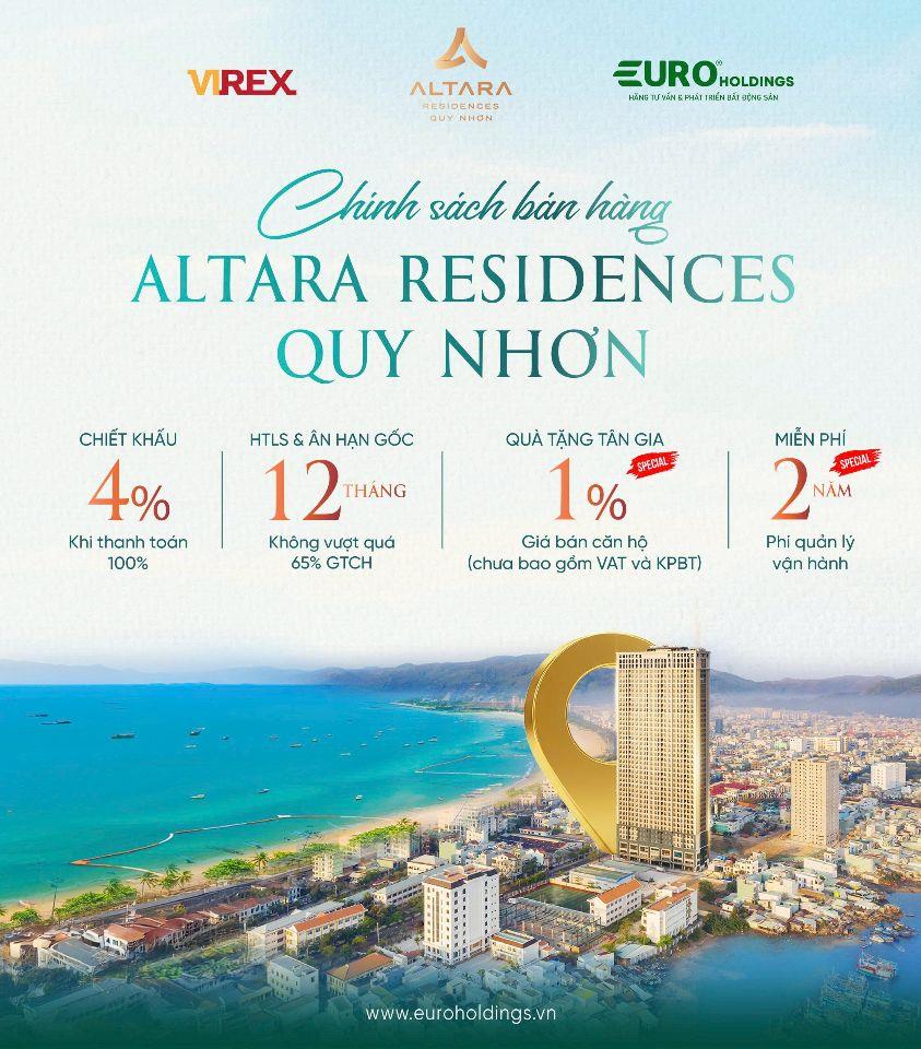 Altara Residence Quy Nhơn - Mở bán quỹ căn tầng cao giá rẻ view biển, đã có sổ ,tỷ lệ cho thuê 80%