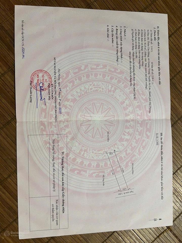 Bán lô đất 82m2 tại câu đông quang trung an lão