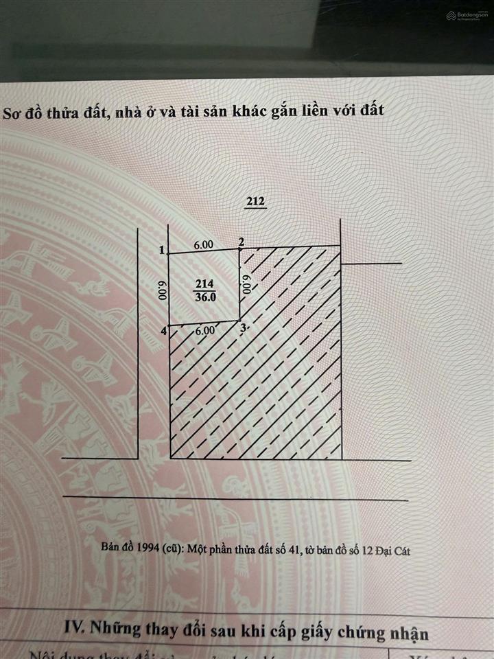 Bán đất 36m² đại cát  liên mạc ngõ thông  đường trước nhà 2.5m  sổ hồng chính chủ  hơn 4 tỷ
