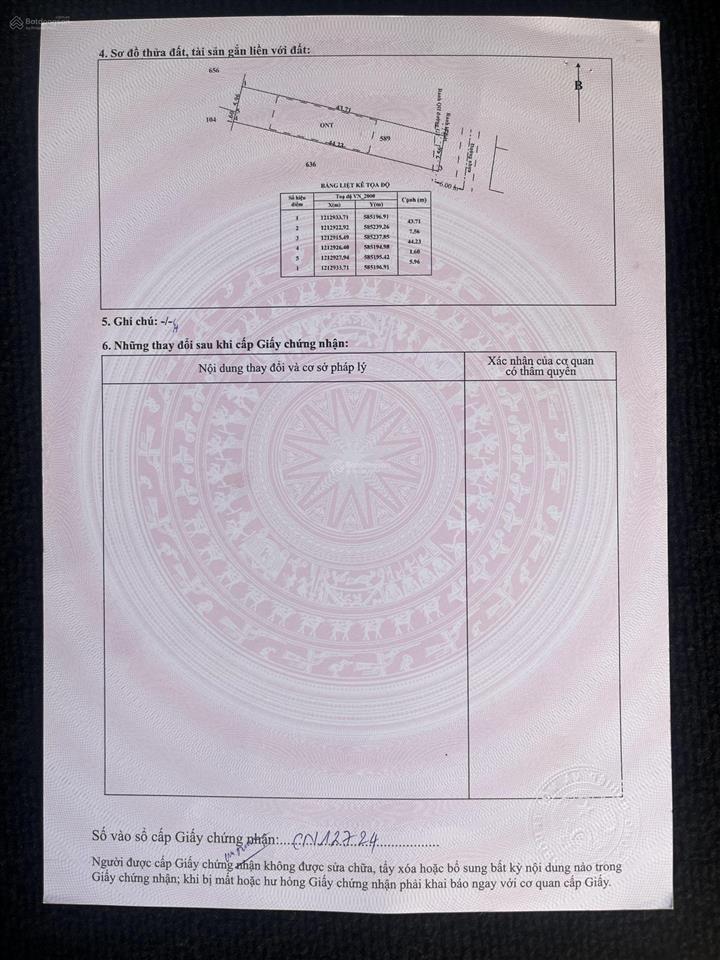 Bán đất chính chủ thổ cử sổ hồng riêng đường nhựa khu dân cư 2 mặt tiền