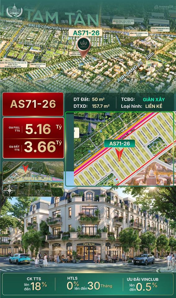 Nổi bật siêu phẩm liền kề vinhomes saigon park chỉ 3,66 tỷ trả đủ 100% tiền đất & thuế