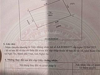 Đất khối kim chi  phường vinh phú( nghi ân cũ)