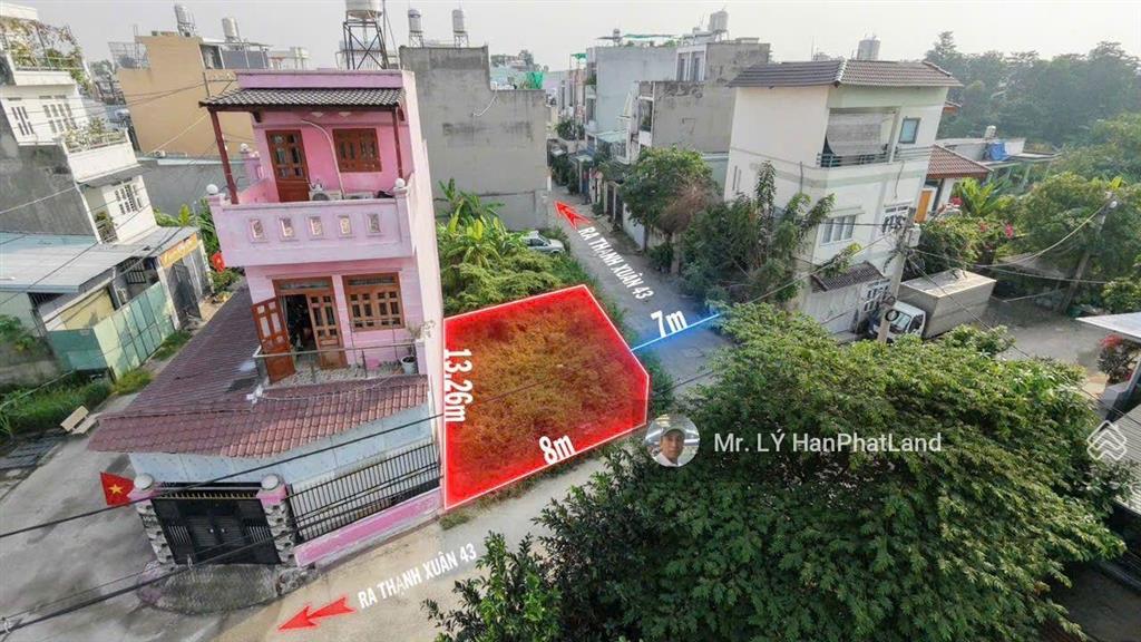 Chỉ 5 tỷ đất góc 2 mặt tiền hiếm giá tốt q12 thạnh xuân 43 hẻm ô tô thông 8x13m thổ cư 93 m2