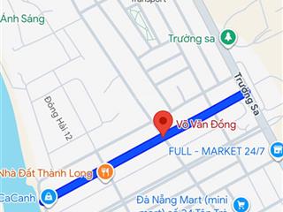 Bán đất mặt tiền 7m5 võ văn đồng, sạch đẹp trục thông từ sông biển tân trà, giá 6 tỷ 2 tl