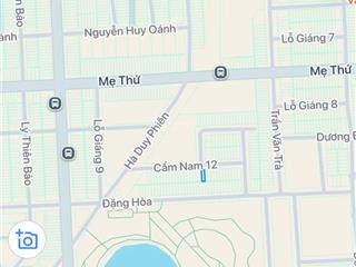 Bán đất mặt tiền cẩm nam 12, hòa xuân, đường 7,5m lề 4m, dính nữa ngã ba thông thoáng