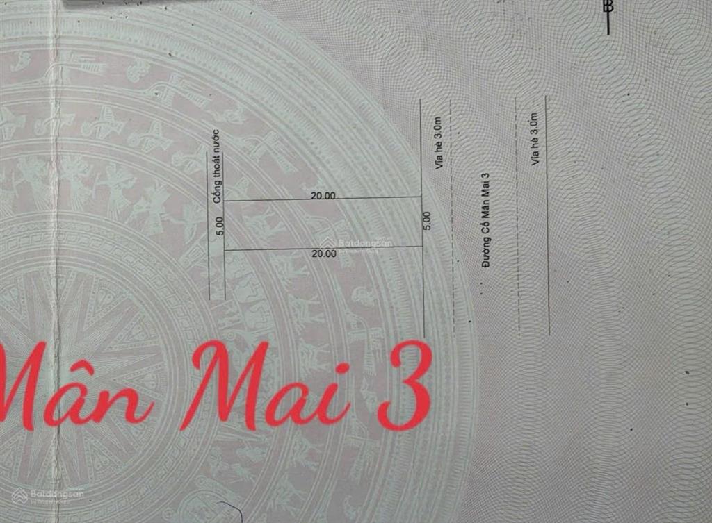 Bán đất mặt tiền đường cổ mân mai 3, gần siêu thị aeon mall hoà xuân, chỉ 4 tỷ 3 tl