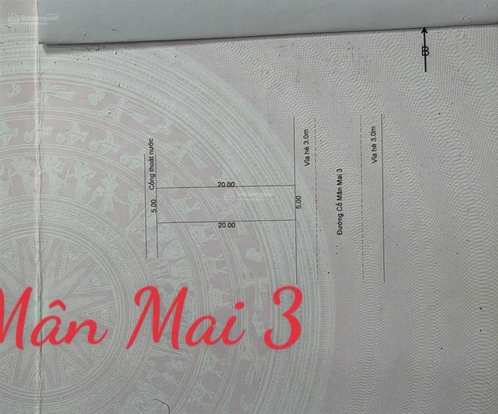 Bán đất mặt tiền đường cổ mân mai 3, gần siêu thị aeon mall hoà xuân, chỉ 4 tỷ 3 tl