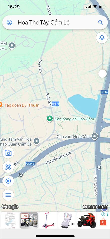 Bán cặp đất (ngang 12m) mặt tiền đường tôn đản, phường cẩm lệ, dt 635m2, chỉ 18 tỷ 5 tl