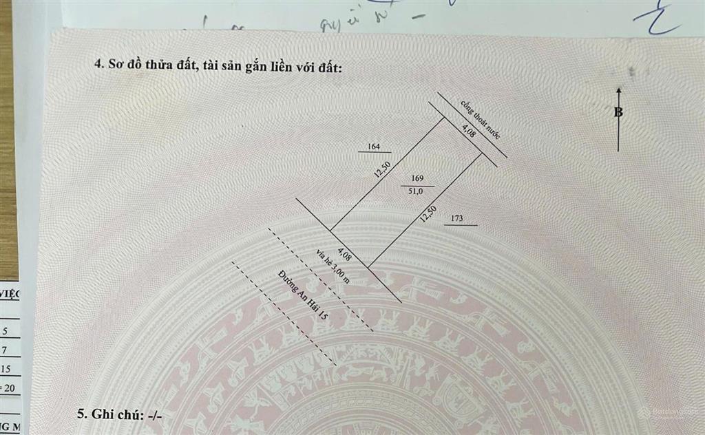 Bán nhà mặt phố đường an hải 15, an hải bắc, sơn trà, cho thuê 6tr/th, dt 51m2, giá 5 tỷ 5 tl