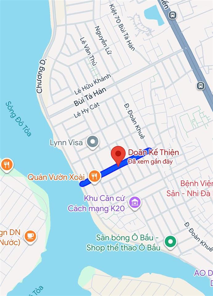 Bán đất mặt tiền doãn kế thiện  trục thông sông hàn, đường 10m5. chỉ 9.2 tỷ tl