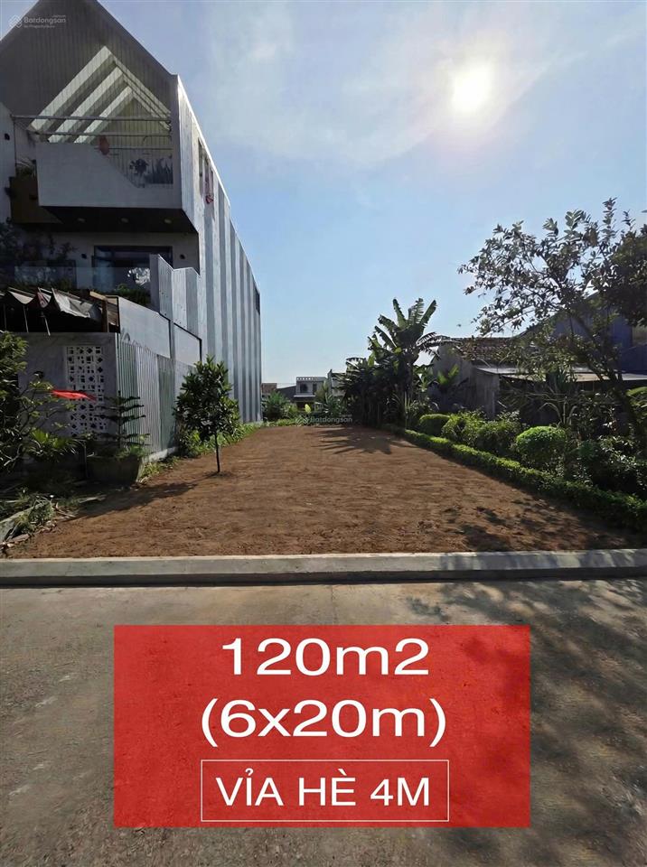 Bán lô đất mt đường đá bàn 5  hòa xuân, cạnh trường học, dt 6x20m, giá 3 tỷ 400 tl