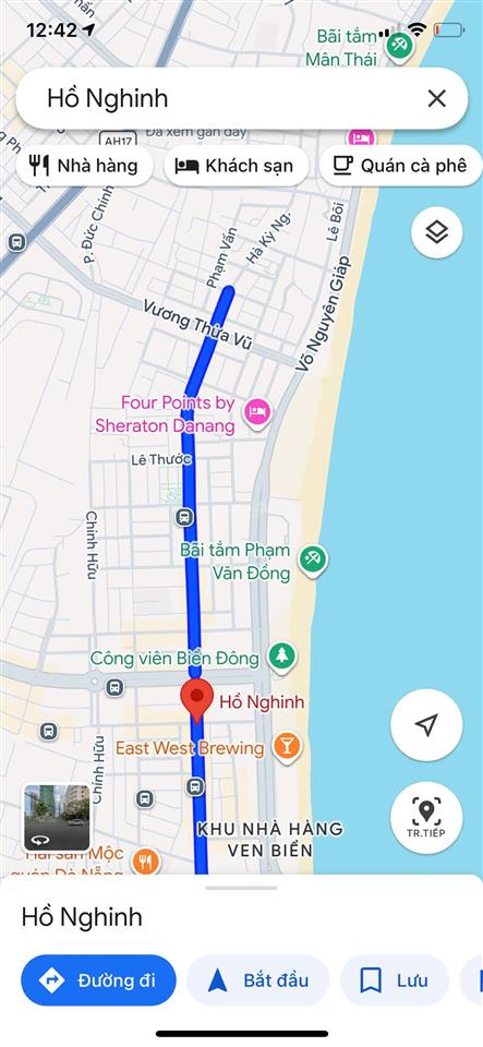 Mặt tiền đường 15m hồ nghinh lô đất gần biển mỹ khê, phù hợp xây căn hộ lưu trú, kd du lịch