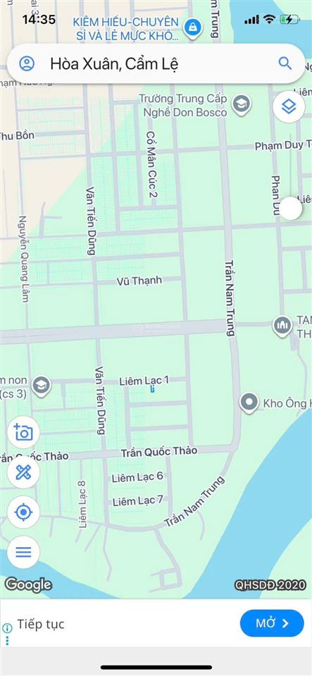 Bán lô đất đẹp mặt tiền đường (7m5) hòa xuân  liêm lạc 1, gần văn tiến dũng, giá chỉ 4 tỷ 390 tl