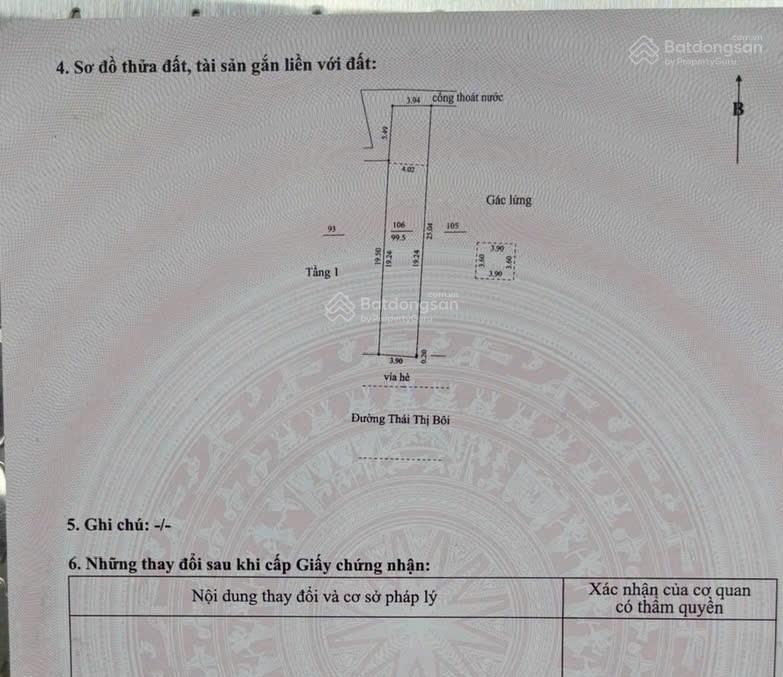 Bán nhà mặt tiền đường thái thị bôi đối diện chợ. dt 100m2  giá 7 tỷ 950 tl