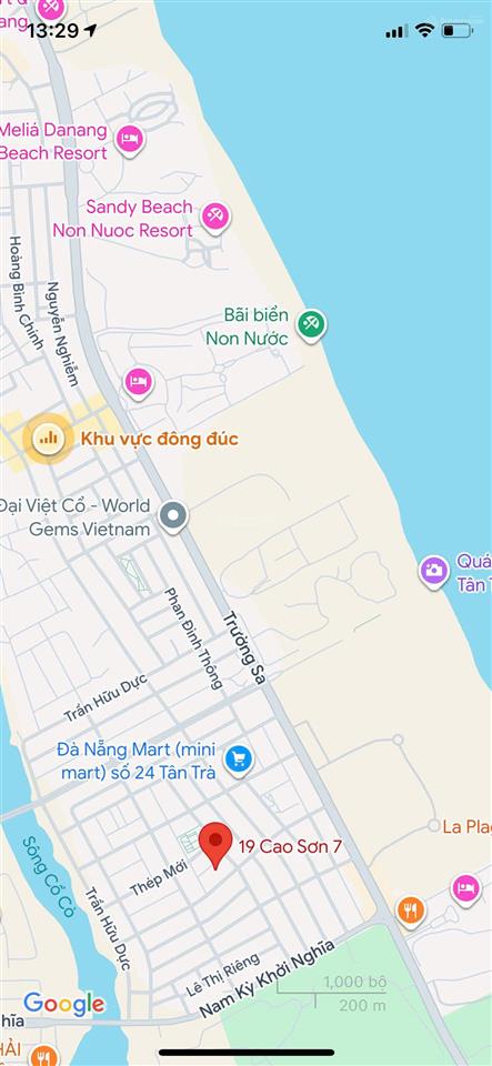 Bán lô đất mt cao sơn 7, biển tân trà, dt 90m2 (5x18m), giá chỉ 3,95 tỷ tl