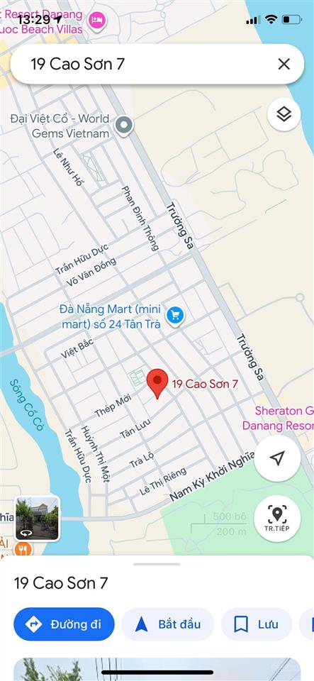 Bán lô đất mt cao sơn 7, biển tân trà, dt 90m2 (5x18m), giá chỉ 3,95 tỷ tl