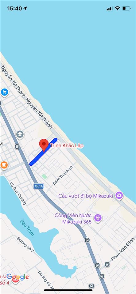 Bán đất mặt tiền đường 7m5 trịnh khắc lập, sát biển liên chiểu, dt 5x20m, giá 4 tỷ 9 tl