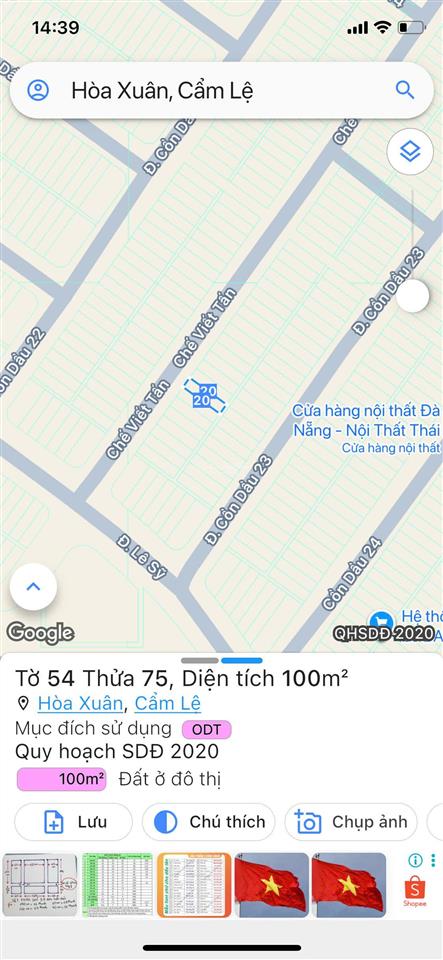 Bán đất mặt tiền đường chế viết tấn, hòa xuân gần nguyễn phước lan giá 5,5 tỷ