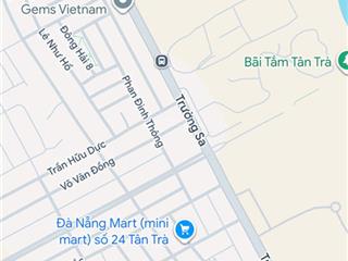 Bán đất mặt tiền đường (5m5) cao sơn 7, sát biển tân trà, ngũ hành sơn, giá 3 tỷ 8 tl
