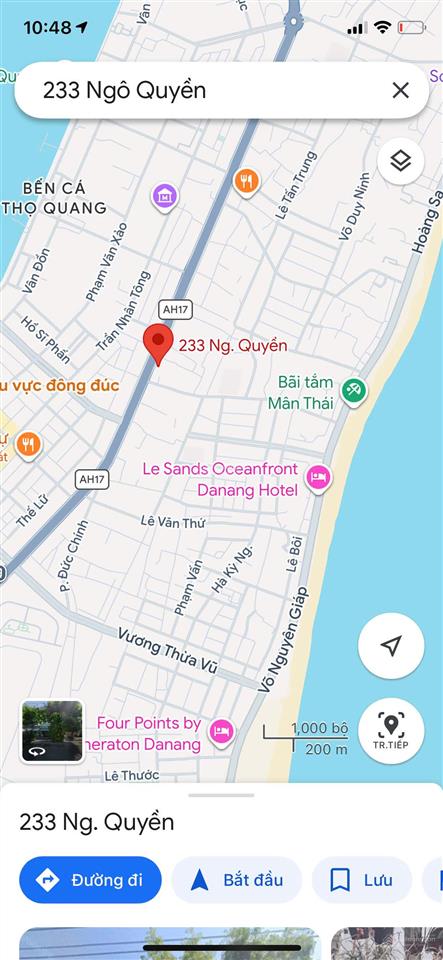 Bán đất kiệt ô tô đường ngô quyền, mân thái, sơn trà, cách đường chính 20m, giá 4 tỷ tl