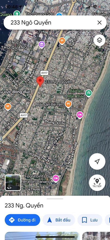 Bán đất kiệt ô tô đường ngô quyền, mân thái, sơn trà, cách đường chính 20m, giá 4 tỷ tl