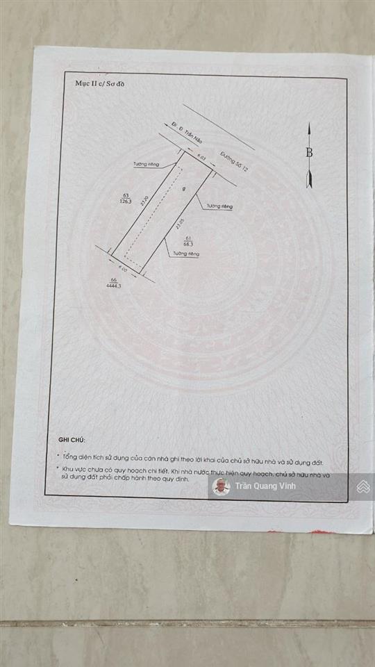 Bán đất (có nhà cấp 4, 6.03mx23.05m, quy hoạch 5 tầng) đường 12 (cách 40m đến mặt tiền trần não)