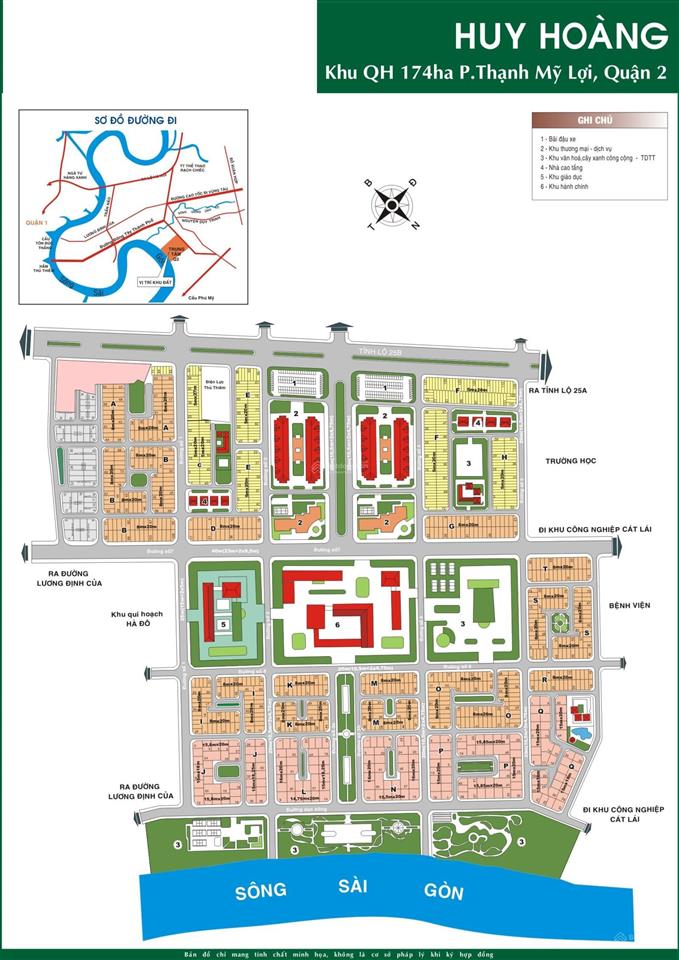 Bán nền đất (5mx20m, lô c, quy hoạch 6 tầng) khu dân cư huy hoàng
