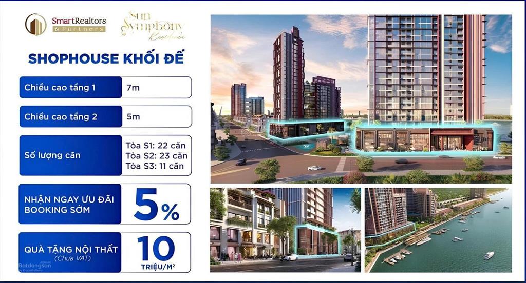 Shophouse khối đế view sông hàn sun symphony chiết khấu lên đến 22% hỗ trợ vay 70% ân hạn 0%