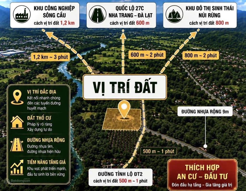 Đất nền khánh vĩnh  thổ cư 100%  sổ hồng riêng
