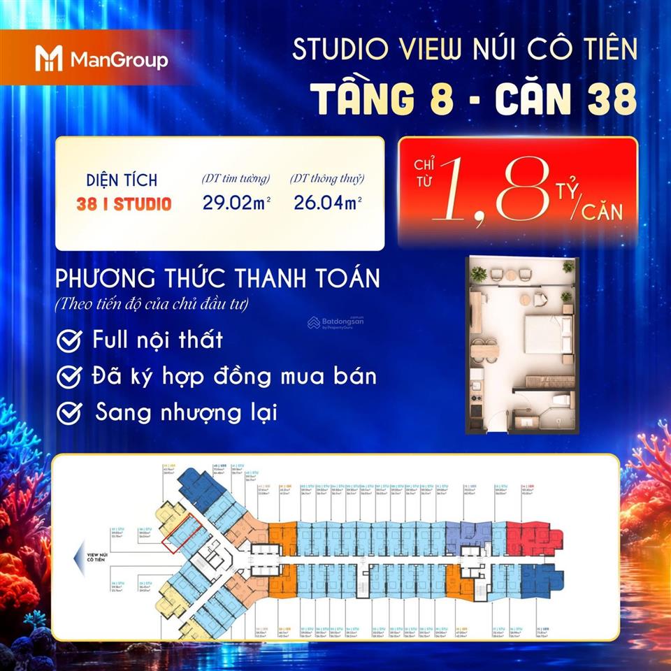 Chính chủ cần bán căn hộ studio  alora nha trang