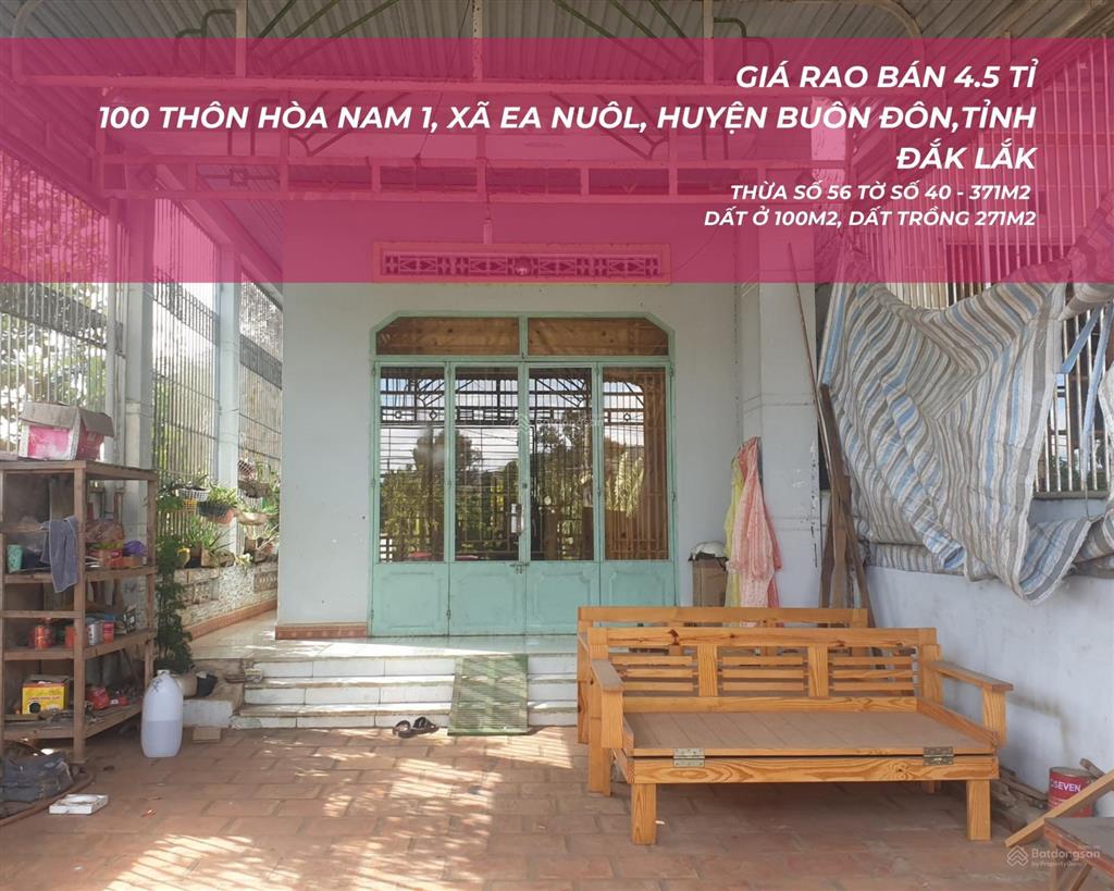4.5 tỉ  371m2  100 thôn hòa nam 1, xã ea nuôl, huyện buôn đôn, tỉnh đắk lắk