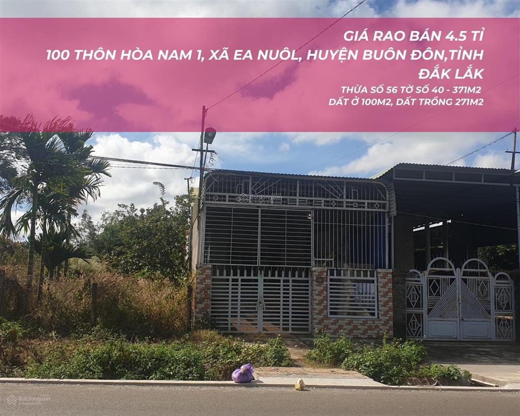 4.5 tỉ  371m2  100 thôn hòa nam 1, xã ea nuôl, huyện buôn đôn, tỉnh đắk lắk