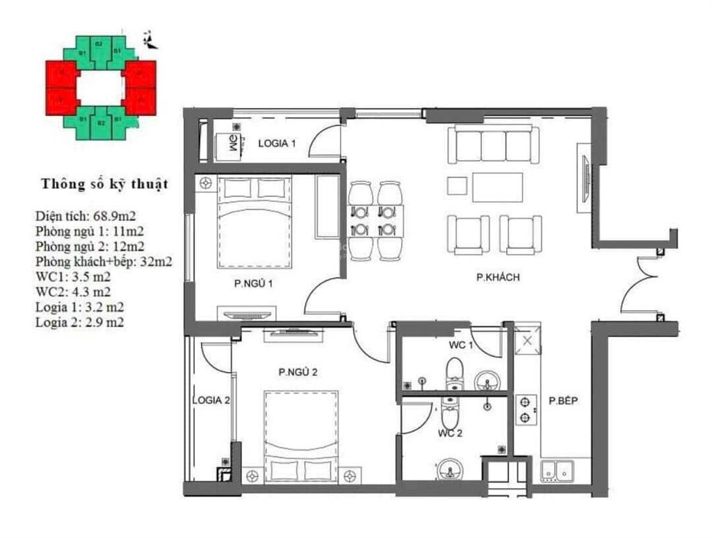 Chỉ cần 500 triệu sở hữu ngay căn hộ 68.9m2 chung cư mipec kiến hưng