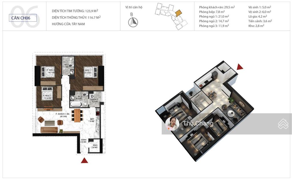 Bán căn 3 phòng ngủ 98m2 giá chỉ 9,2 tỷ chung cư sunshine city ciputra