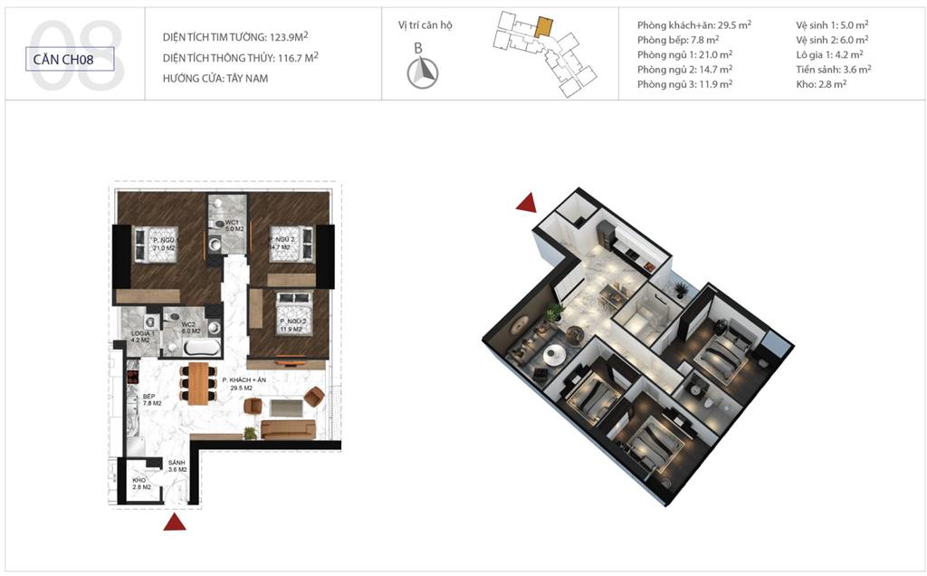 Chính chủ bán căn 116m2 tòa s3 sunshine city, giá 11,2 tỷ